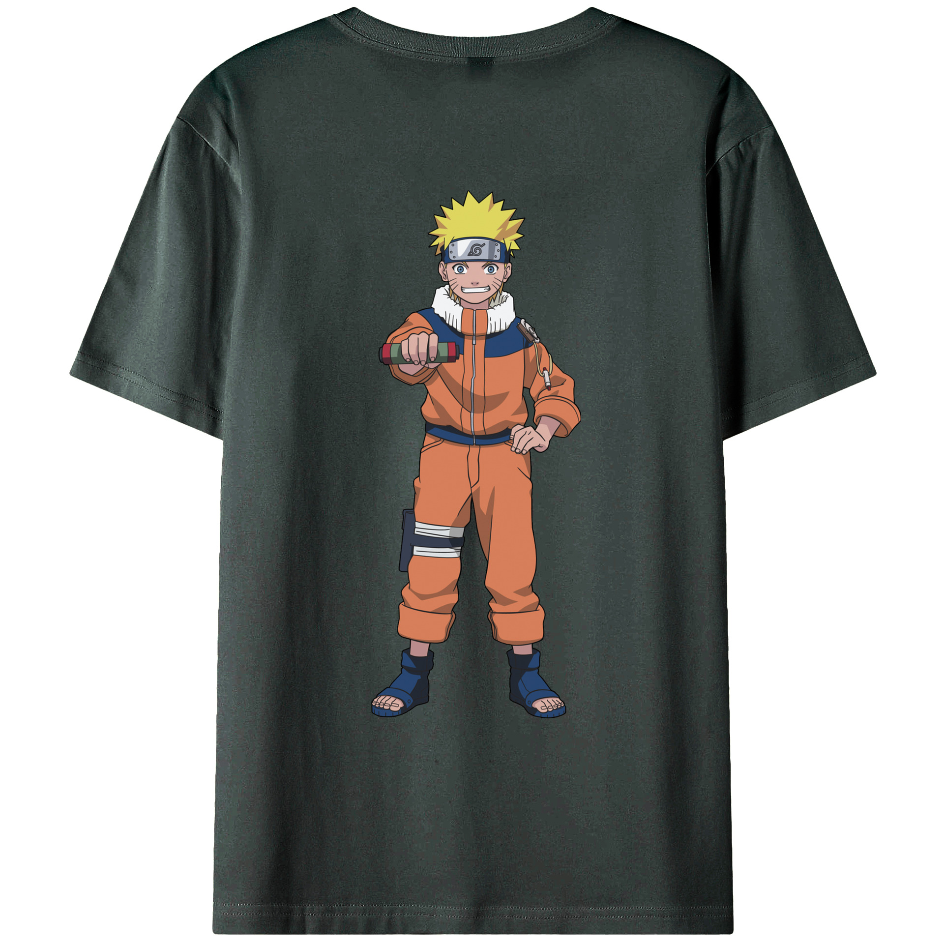 （画像用） NARUTO -ナルト- うずまき ナルト Uzumaki Naruto 綿100％ メンズ半袖Tシャツ（バックプリント） 通気性